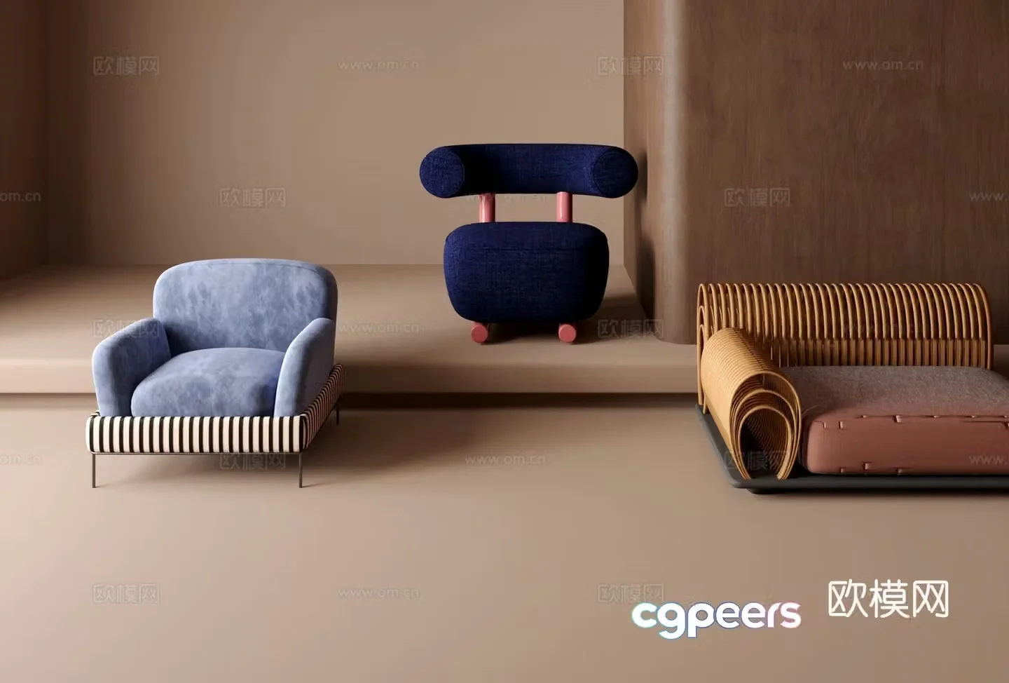 Single sofa 3d model