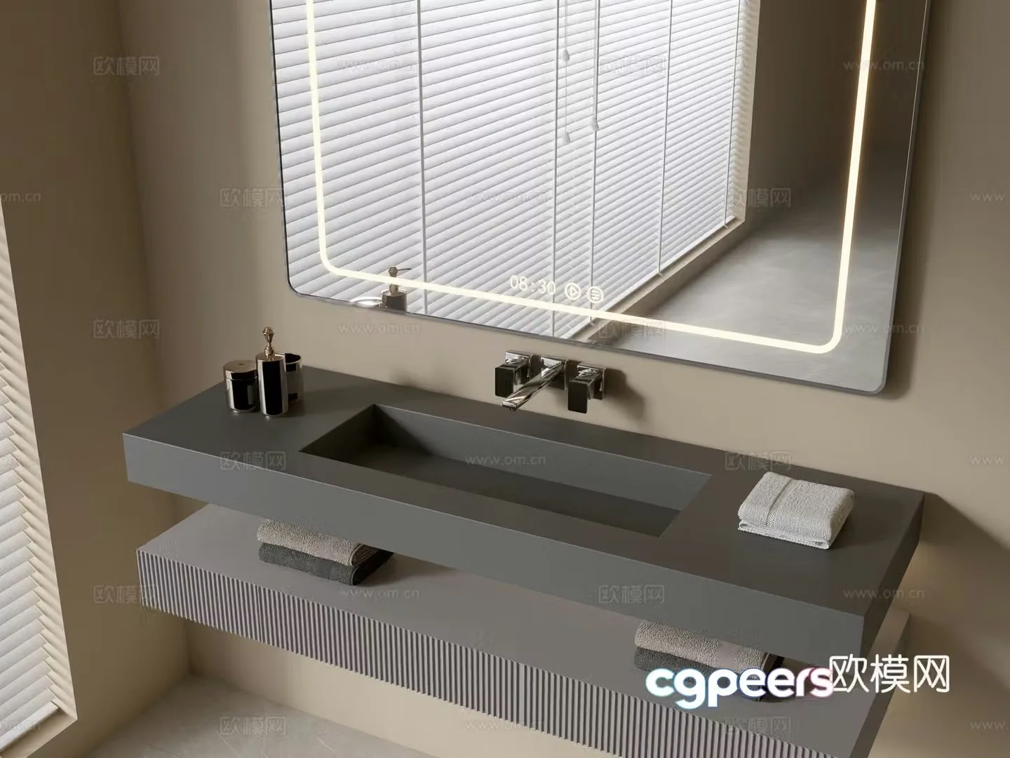 Modern bathroom cabinet bathroom basin bathroom ornaments mirror cabinet sink 3d model
