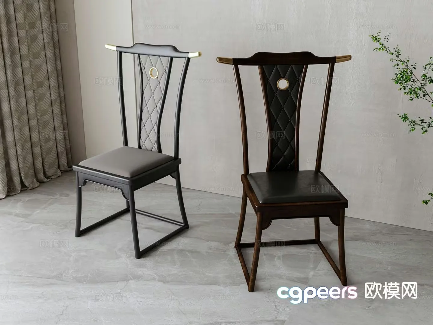 New Chinese style chair dining chair 3d model