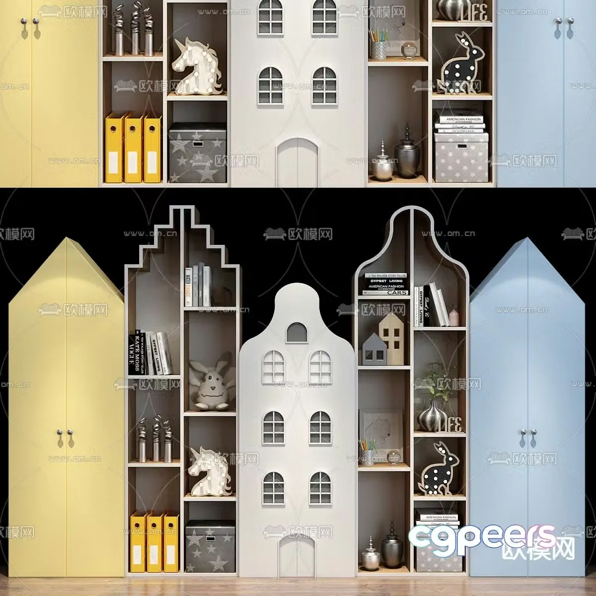 Nordic children’s decorative cabinet 3d model
