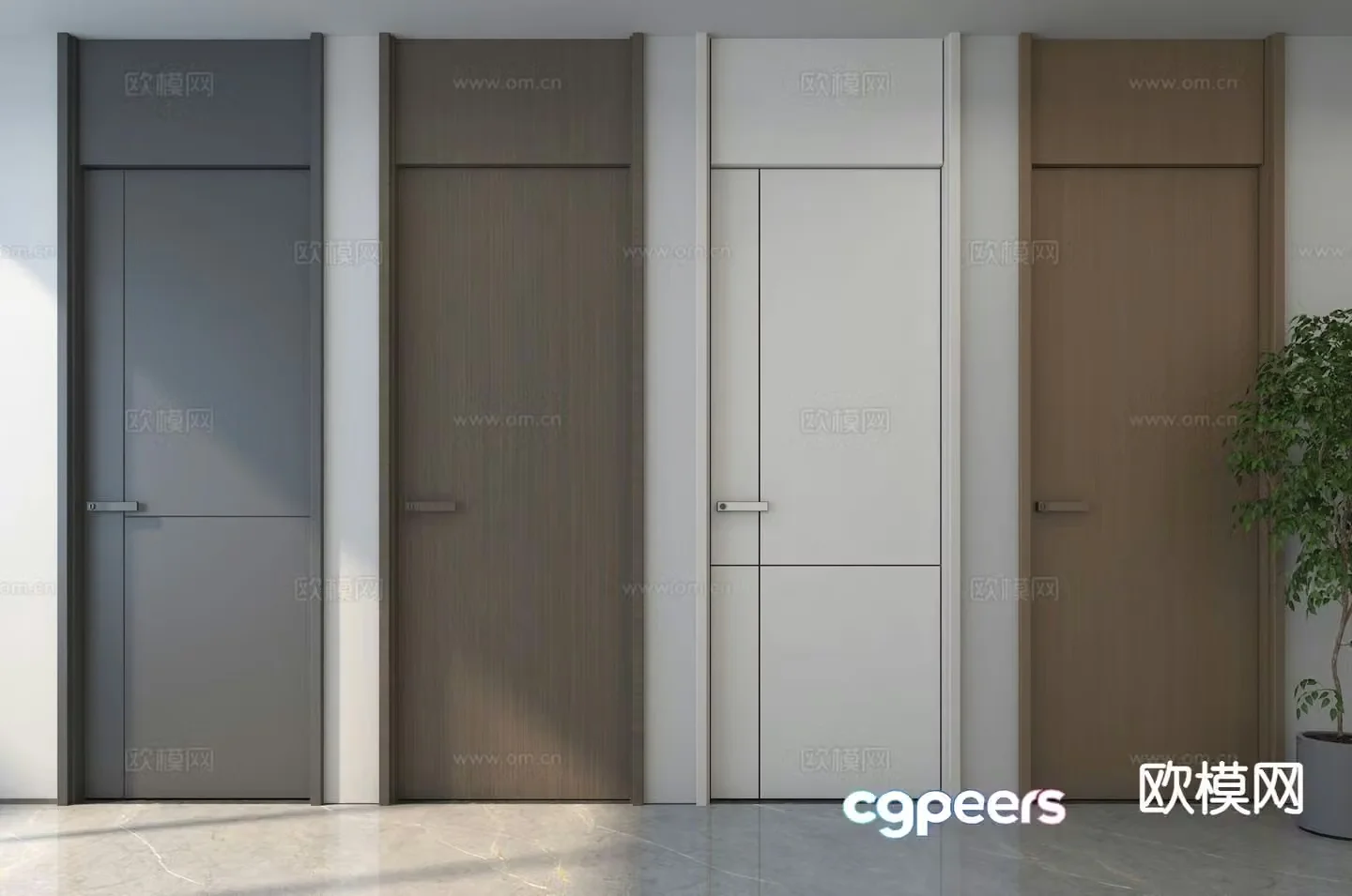 Bedroom door room door ceiling door swing door 3D model