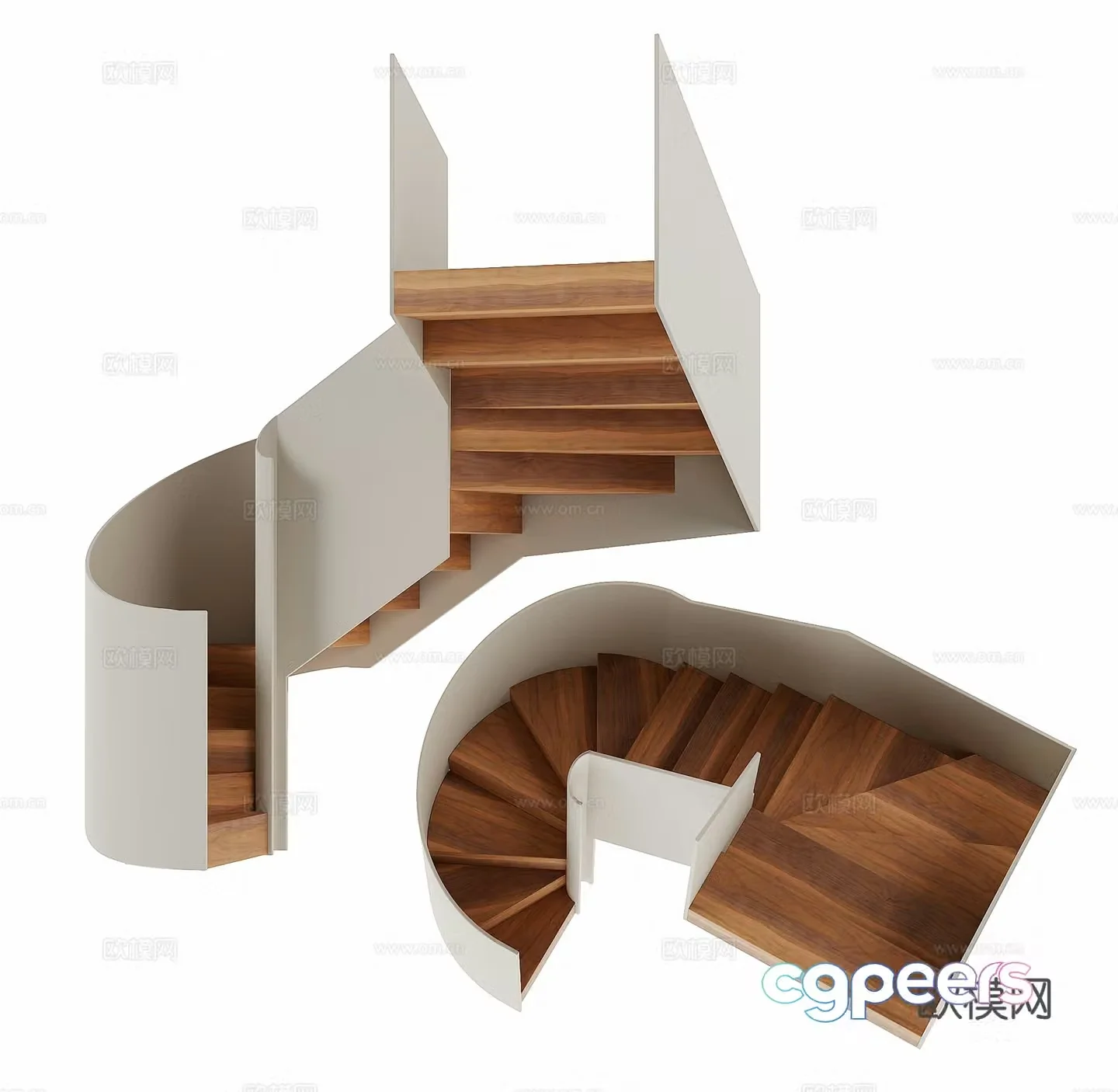 Modern home staircase 3d model