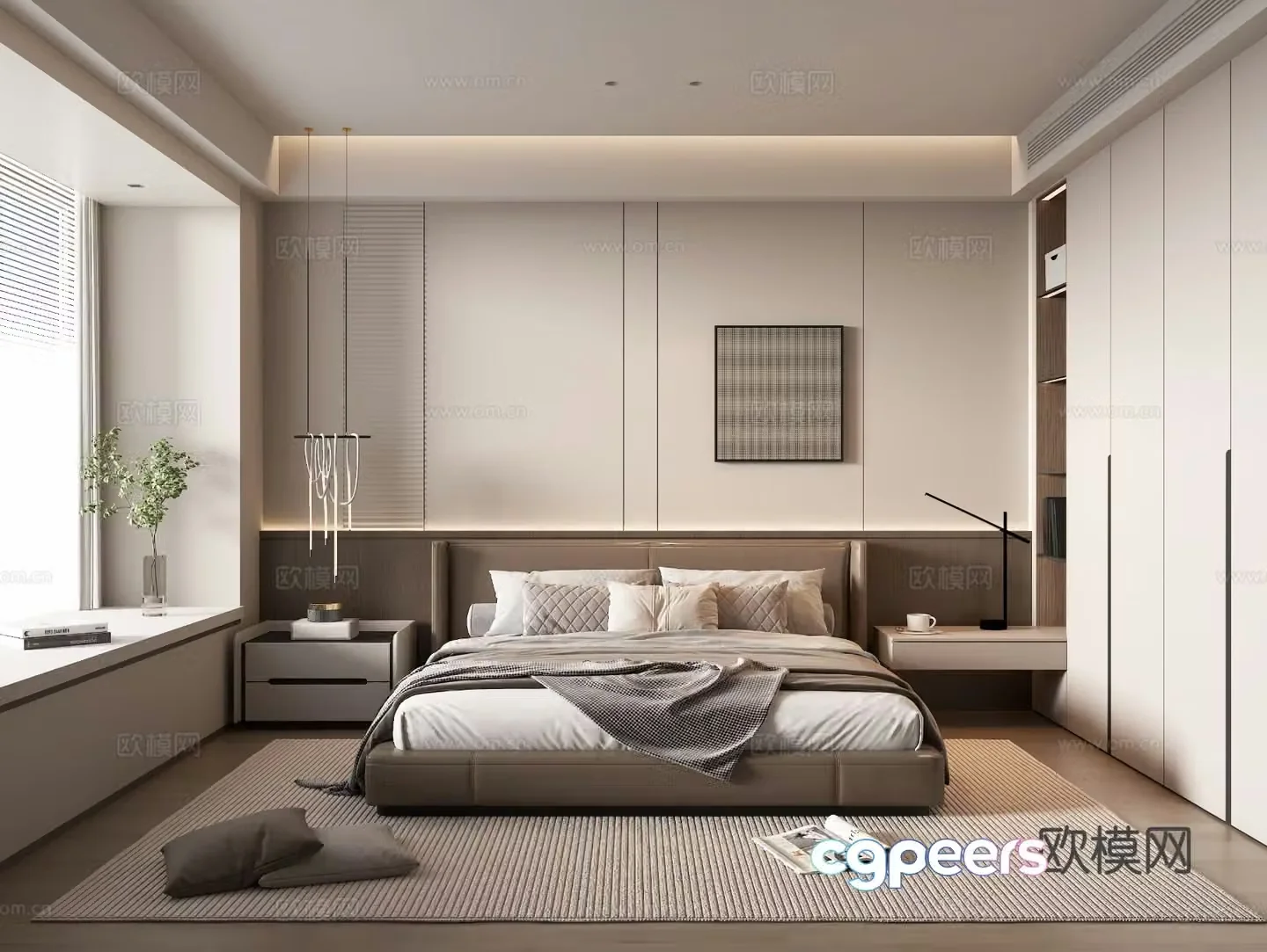 Modern home bedroom master bedroom 3d model