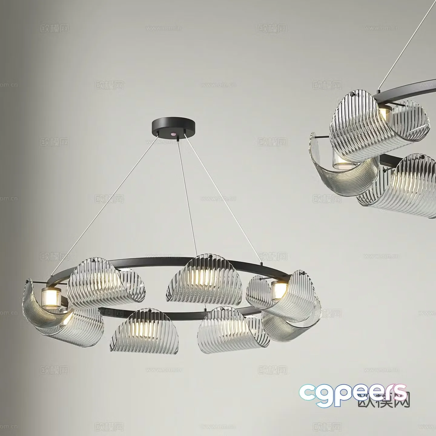 Nordic chandelier living room chandelier glass chandelier 3d model