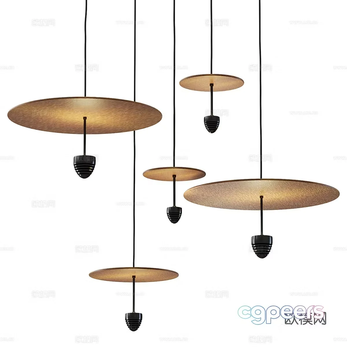 New Chinese light luxury metal craft chandelier 3D model