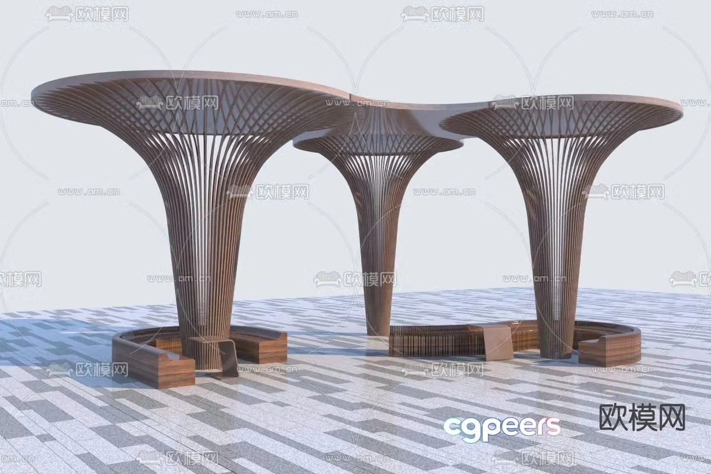 Gallery building 3d model