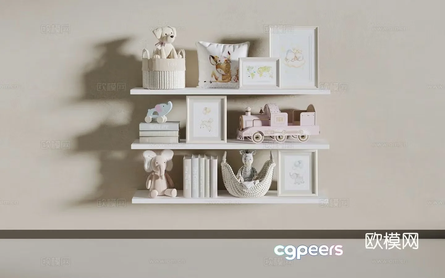 Children’s bookshelf 3d model