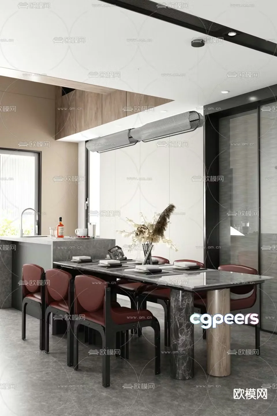 Beautiful design modern restaurant 3d model