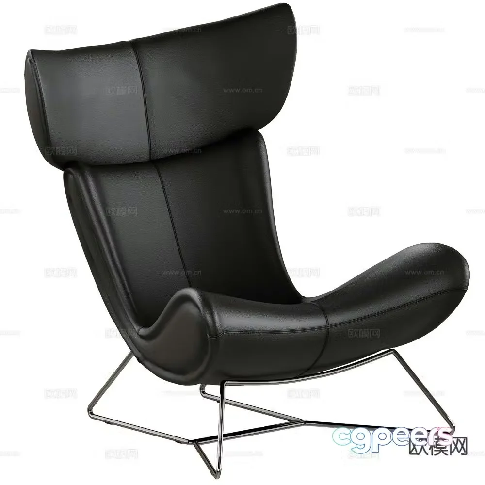 BoConcept Italian leather lounge chair 3d model