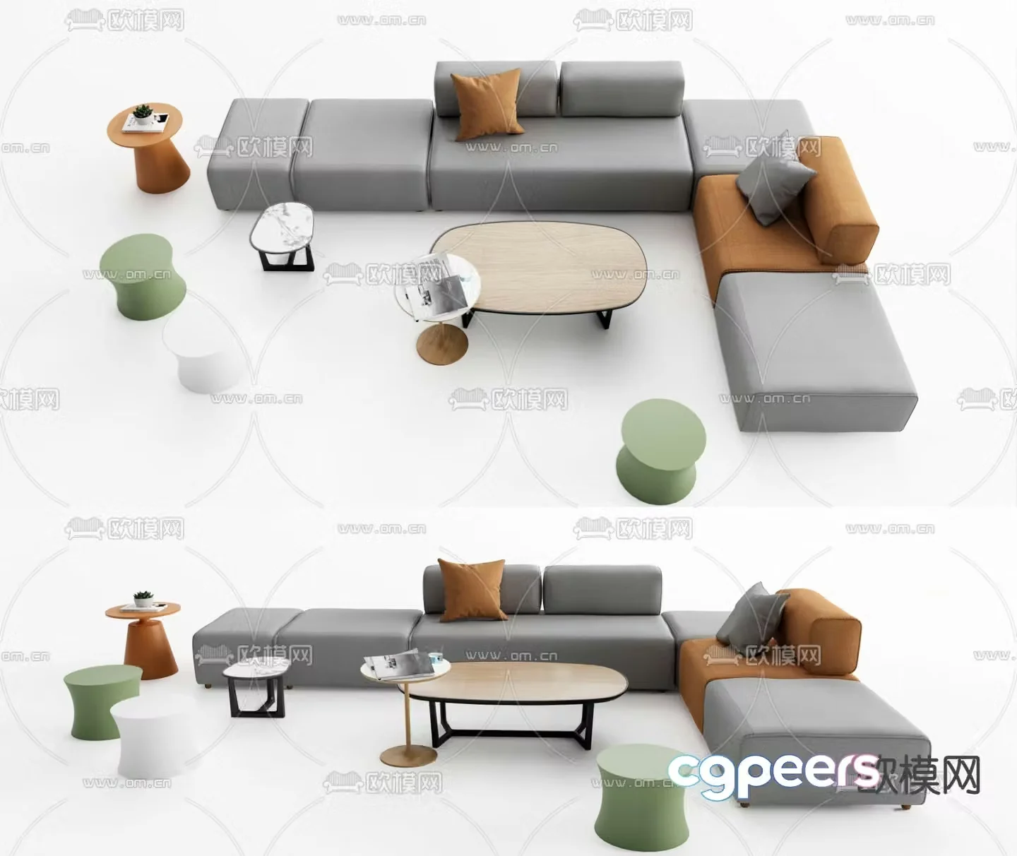 Office sofa modular sofa 3d model
