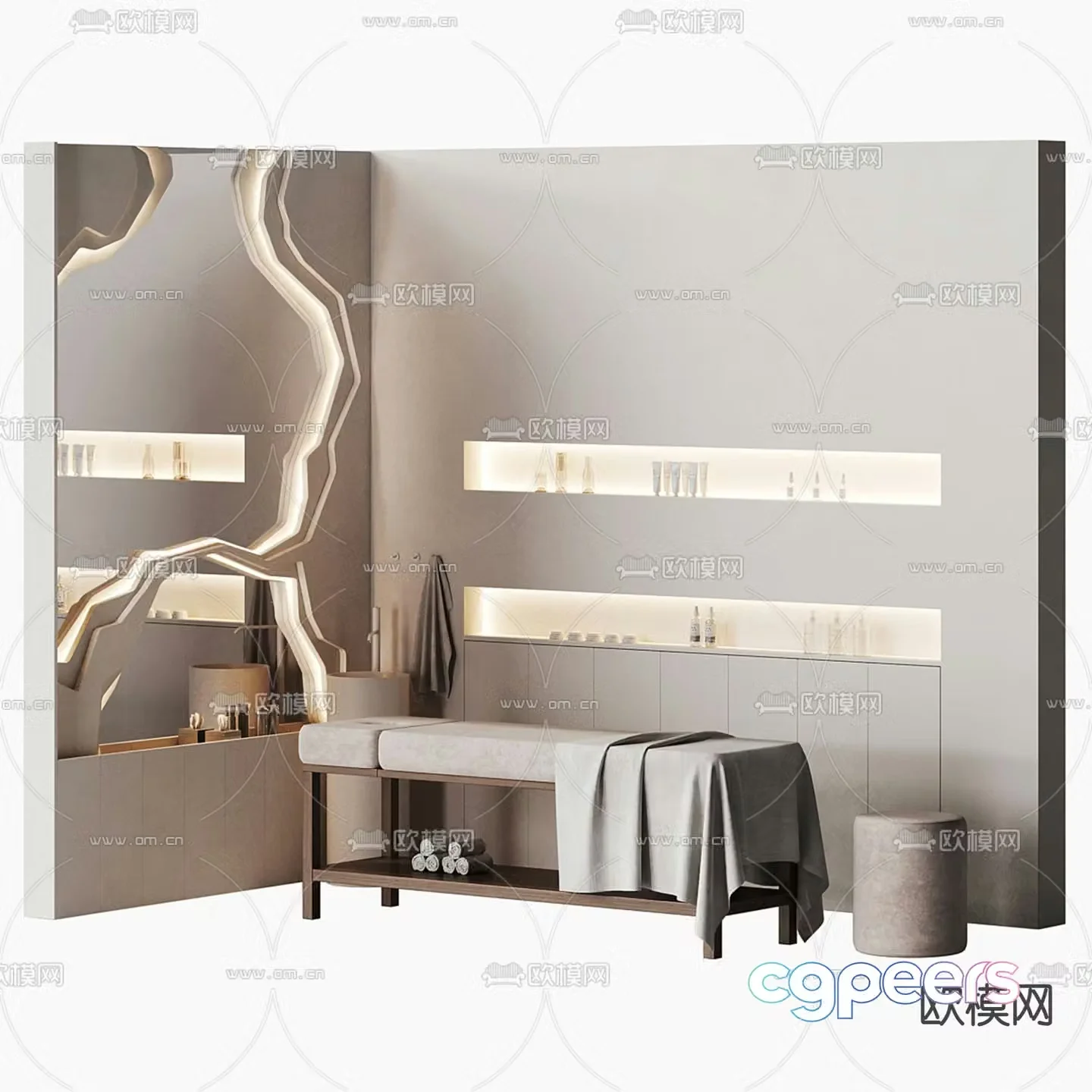 Massage bed care bed 3d model