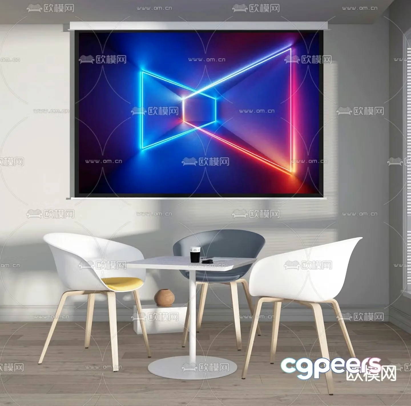 Leisure table and chair negotiation table and chair 3D model