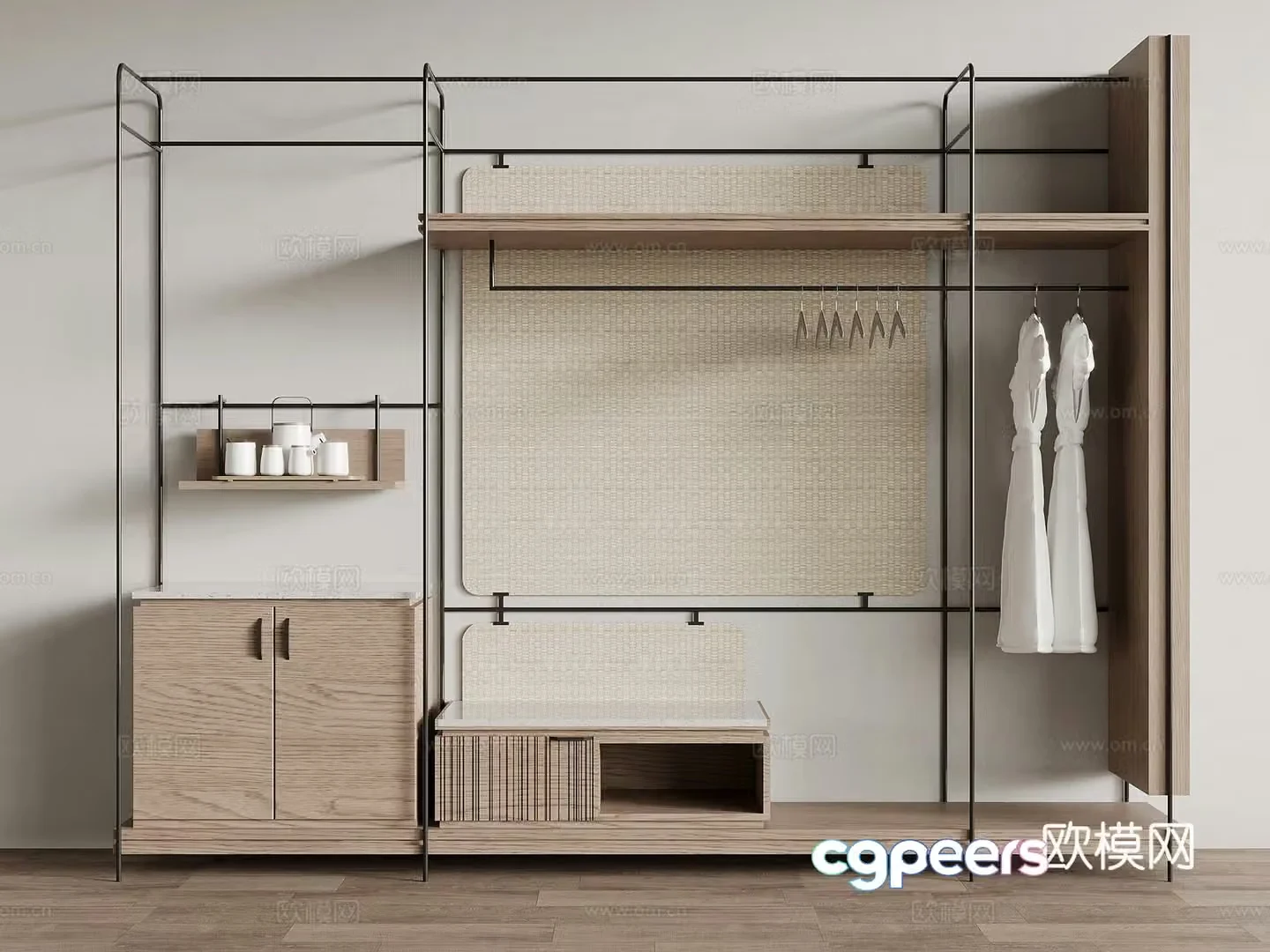 Clothes hanger Modern hotel clothes hanger Tea cabinet 3d model