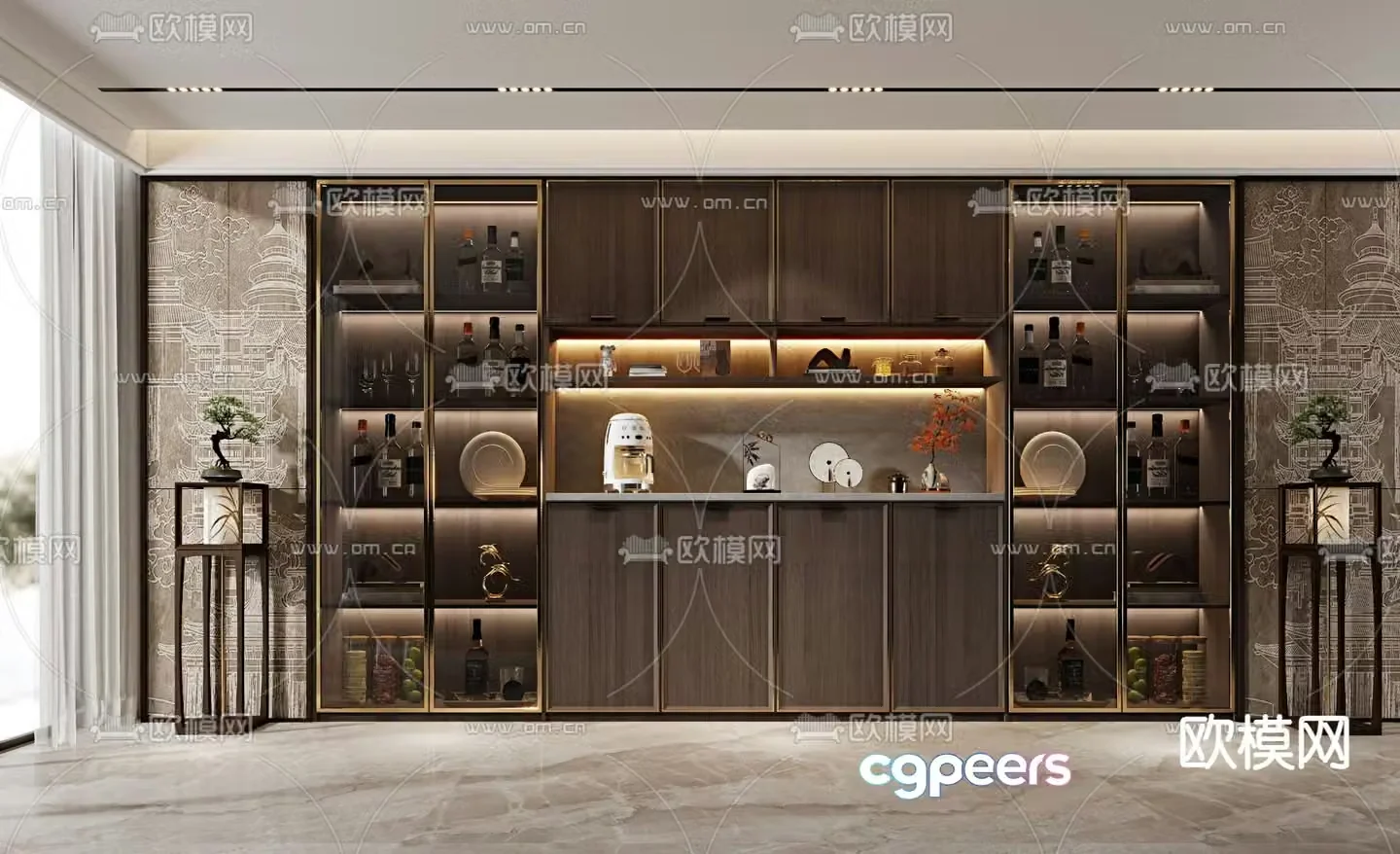 New Chinese wine cabinet 3D model
