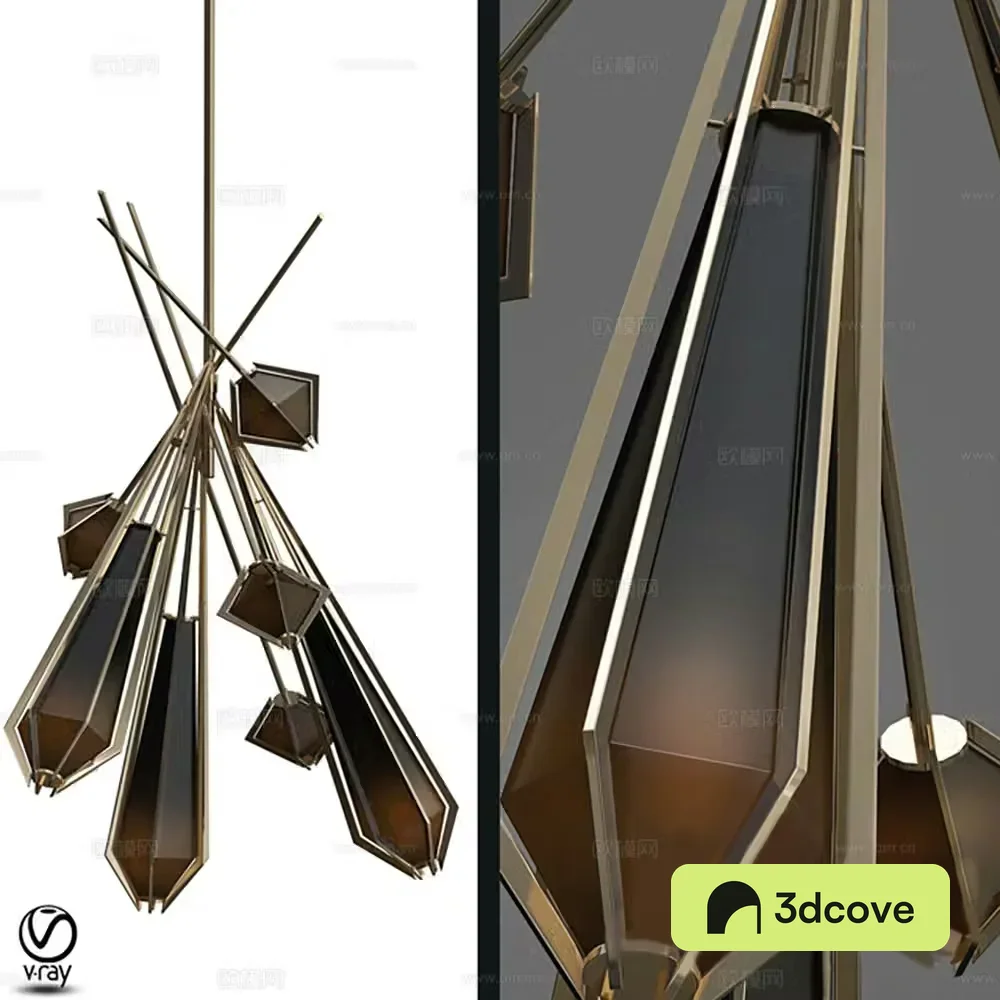 Brown lamp chandelier