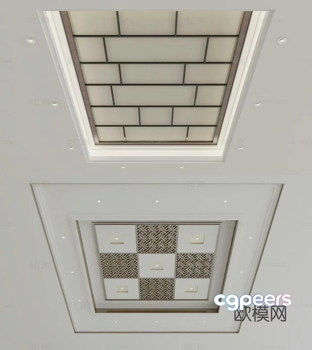 New Chinese style ceiling 3D model