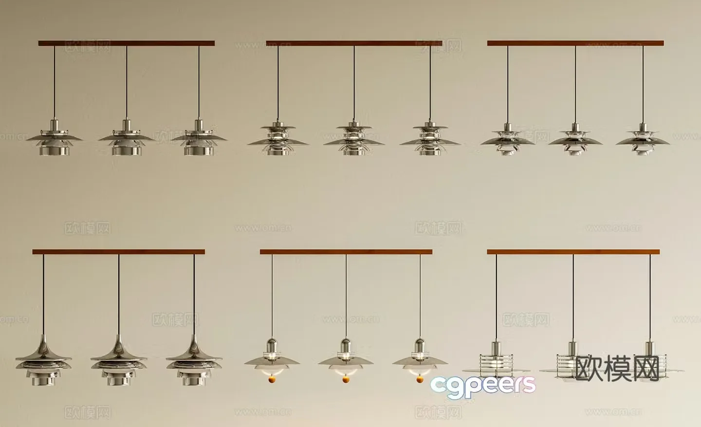 Ancient industrial chandeliers metal vintage chandeliers restaurant bar steak lights Bauhaus creative chandeliers meal 3d model