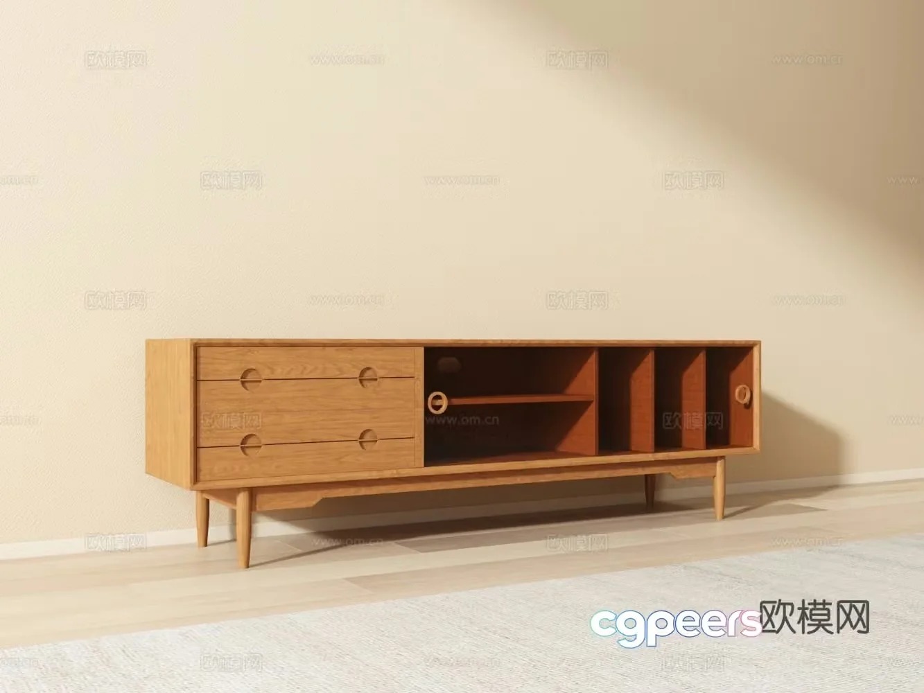 Middle-aged TV cabinet 3D model