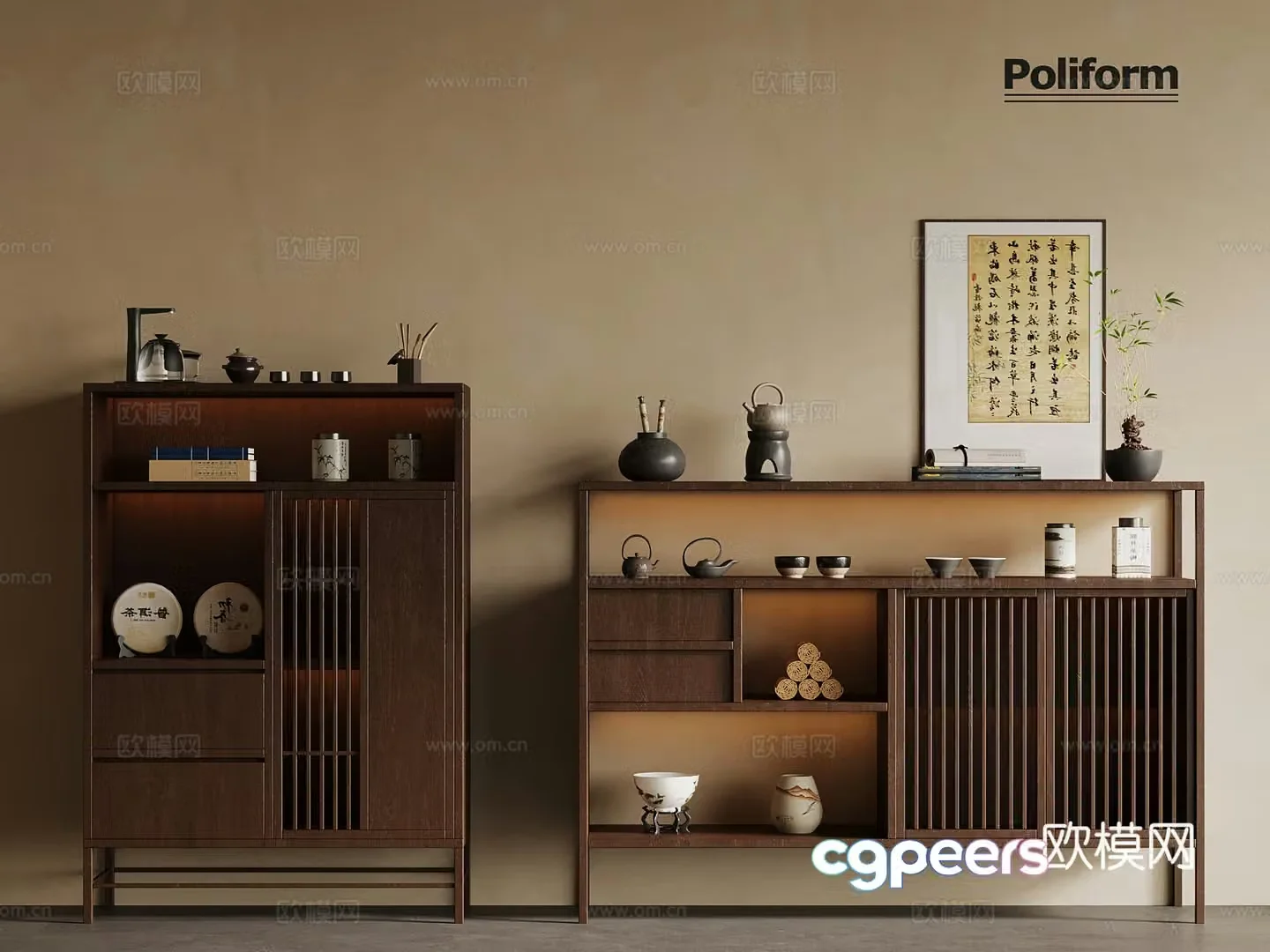 New Chinese tea cabinet 3D model