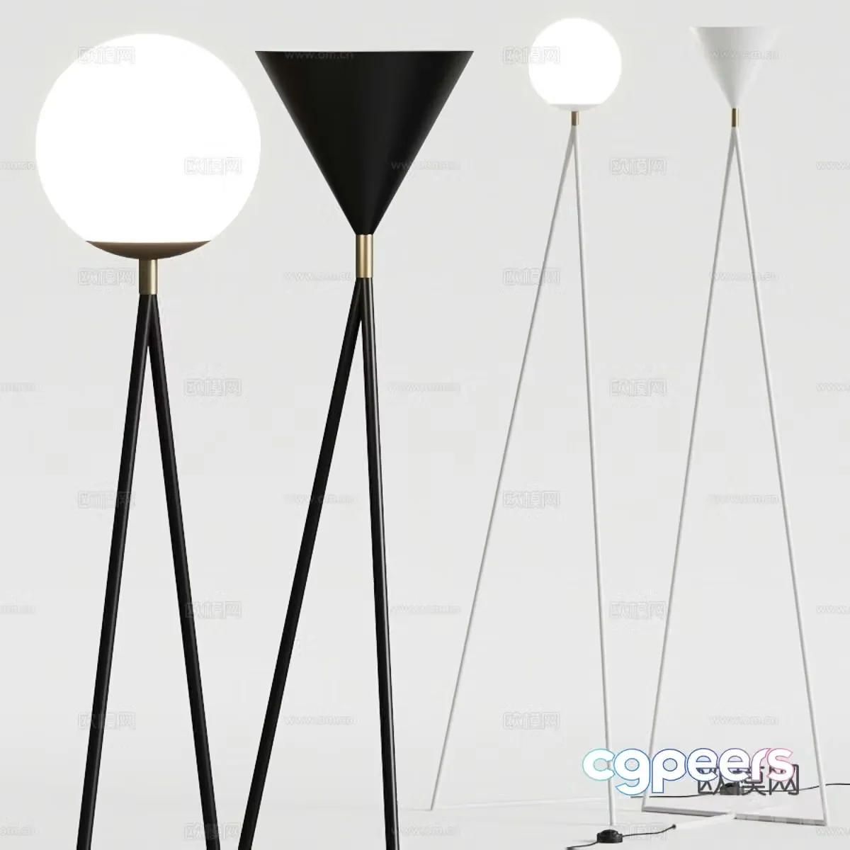 Modern light luxury floor lamp 3d model