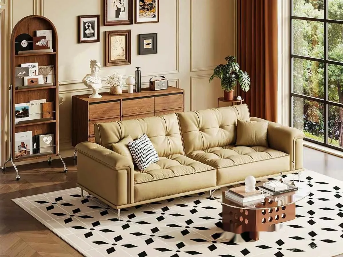 Cream-Colored Leather Couch 3D Model – 3991 – VRAY Render