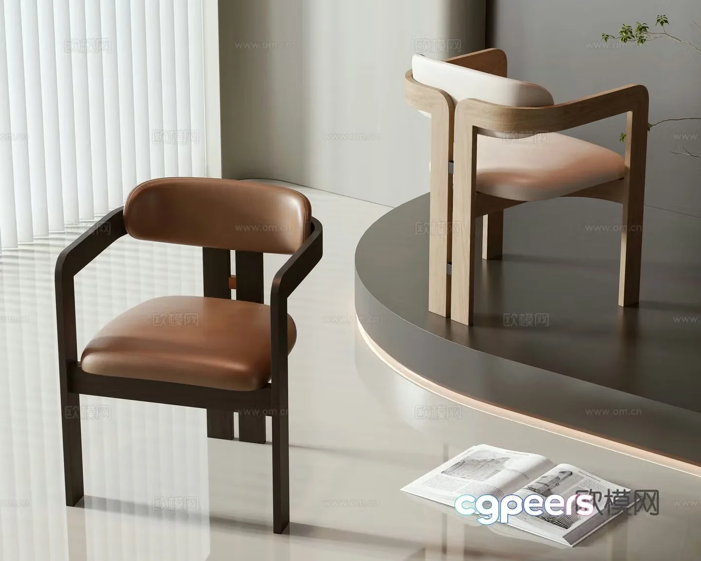 New Chinese single chair 3D model