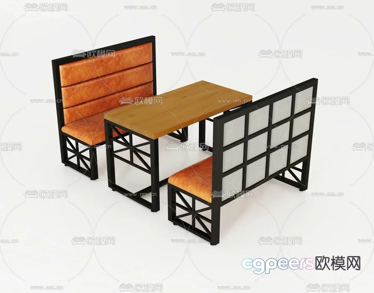 Industrial style card holder locking sofa 3D model