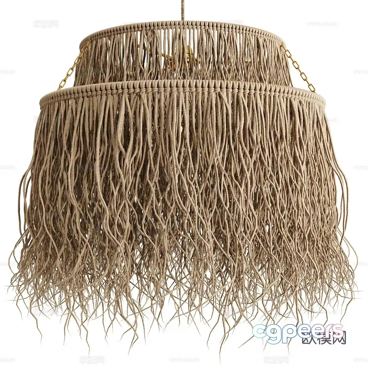 New Chinese style wasabi decorative chandelier 3D model
