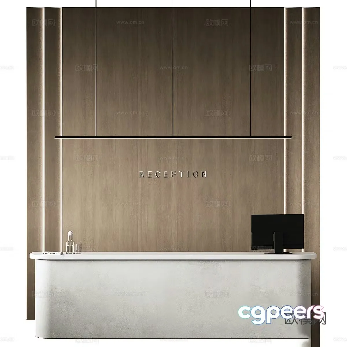 New Chinese style reception desk 3D model