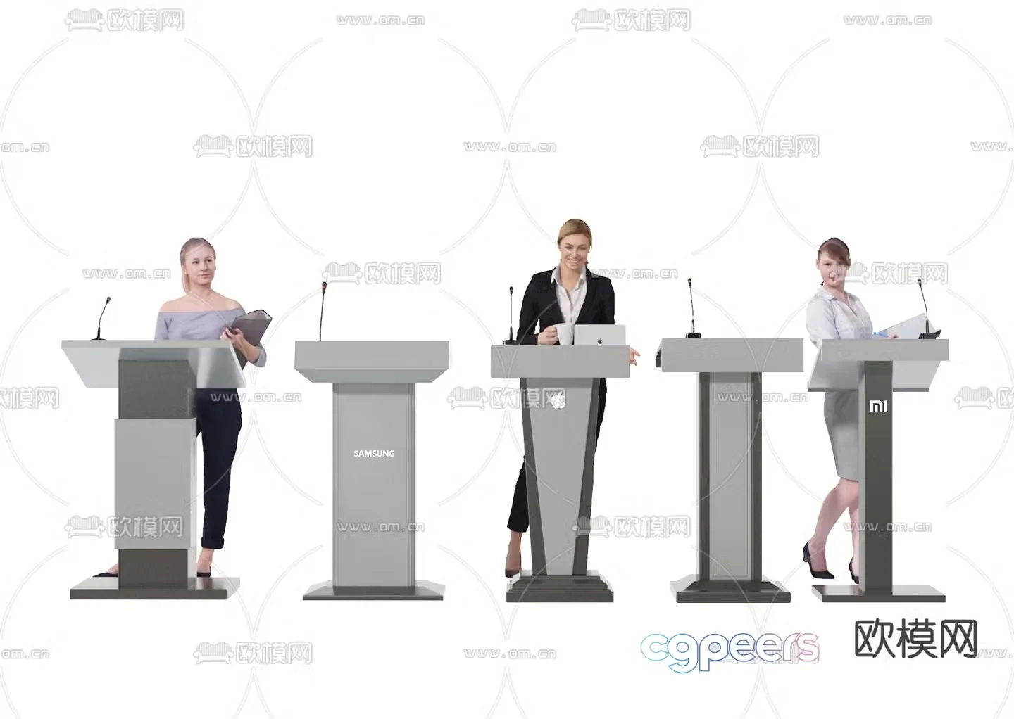 podium table podium 3d model