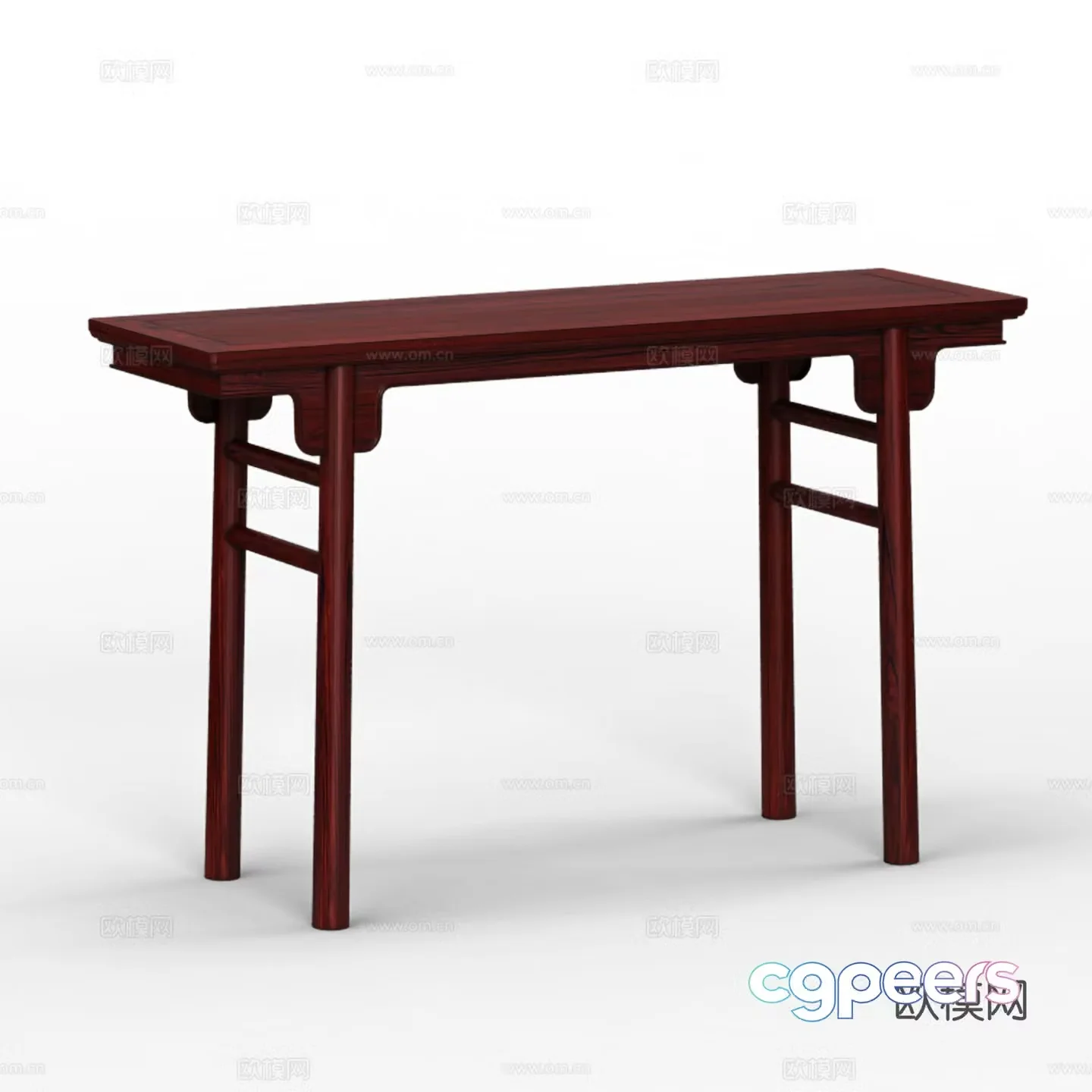 Chinese style case flat head case entrance table solid wood mahogany 3D model