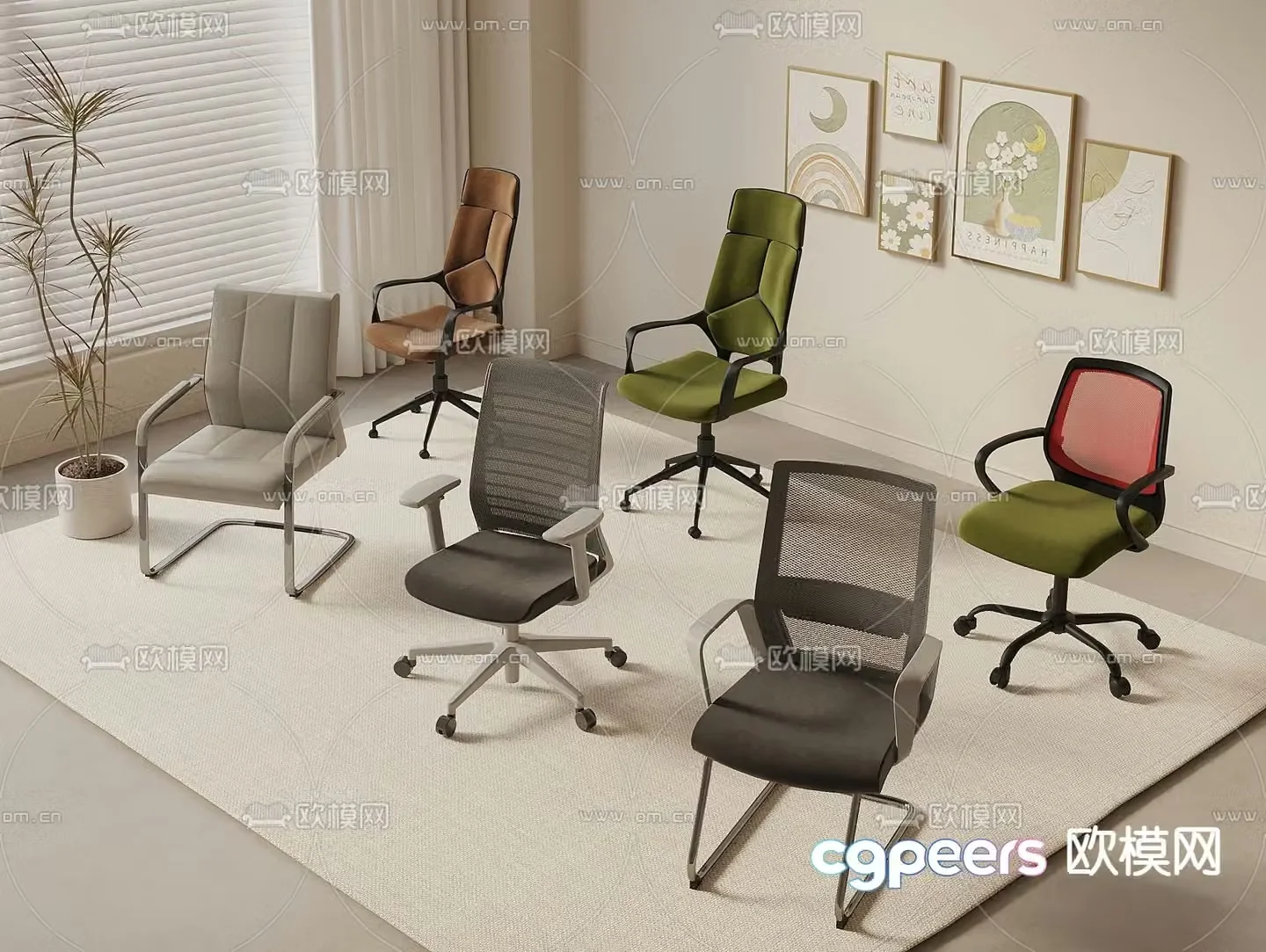 Office chair conference chair shift chair 3d model