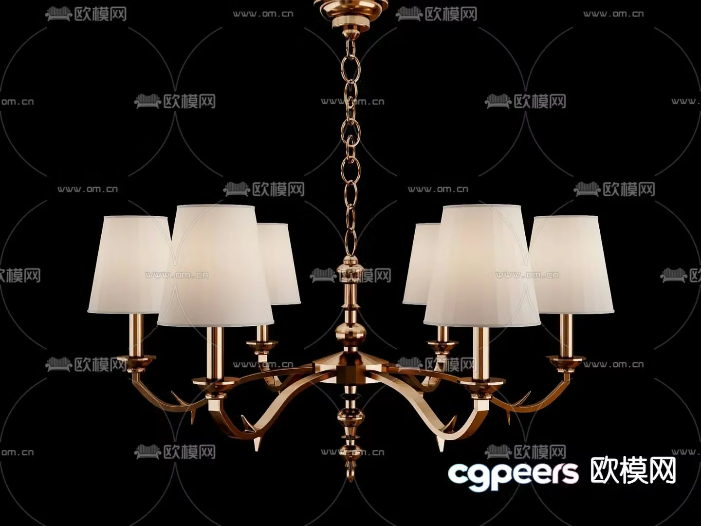 American chandelier Medium style chandelier 3d model