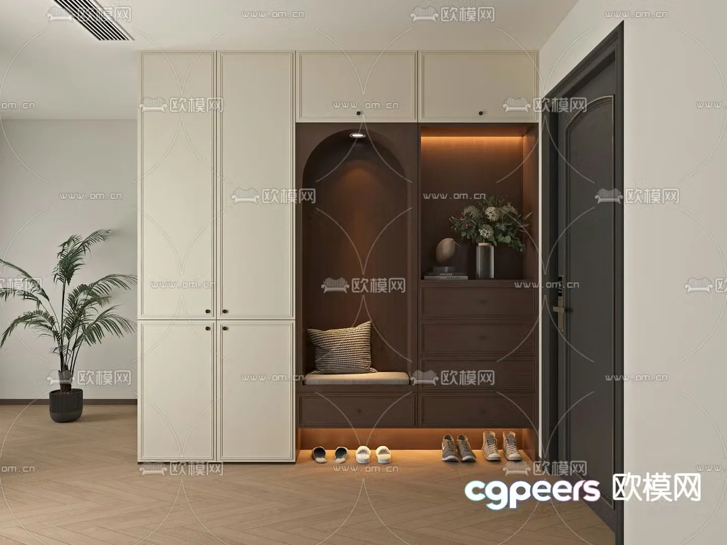Entrance shoe cabinet 3D model