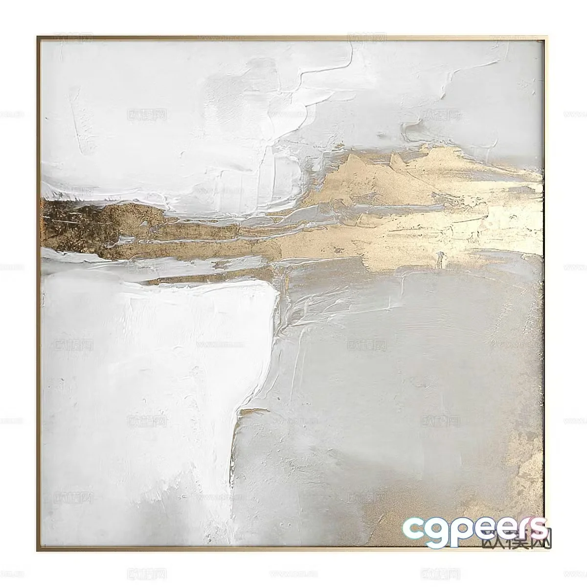 New Chinese style light luxury hanging painting 3D model