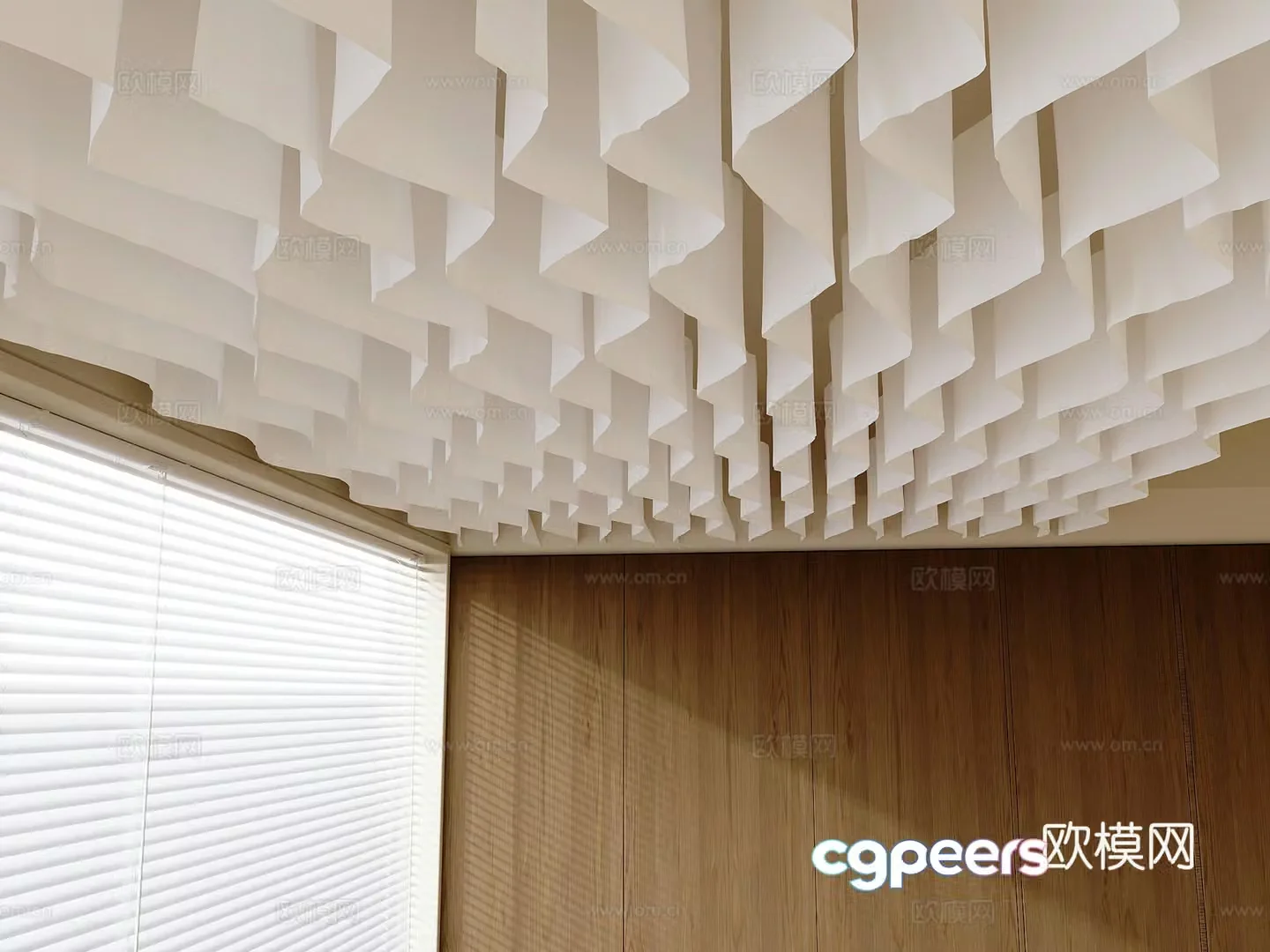 Suspended hanging curtain ceiling Chinese style fabric decorative curtain 3D model