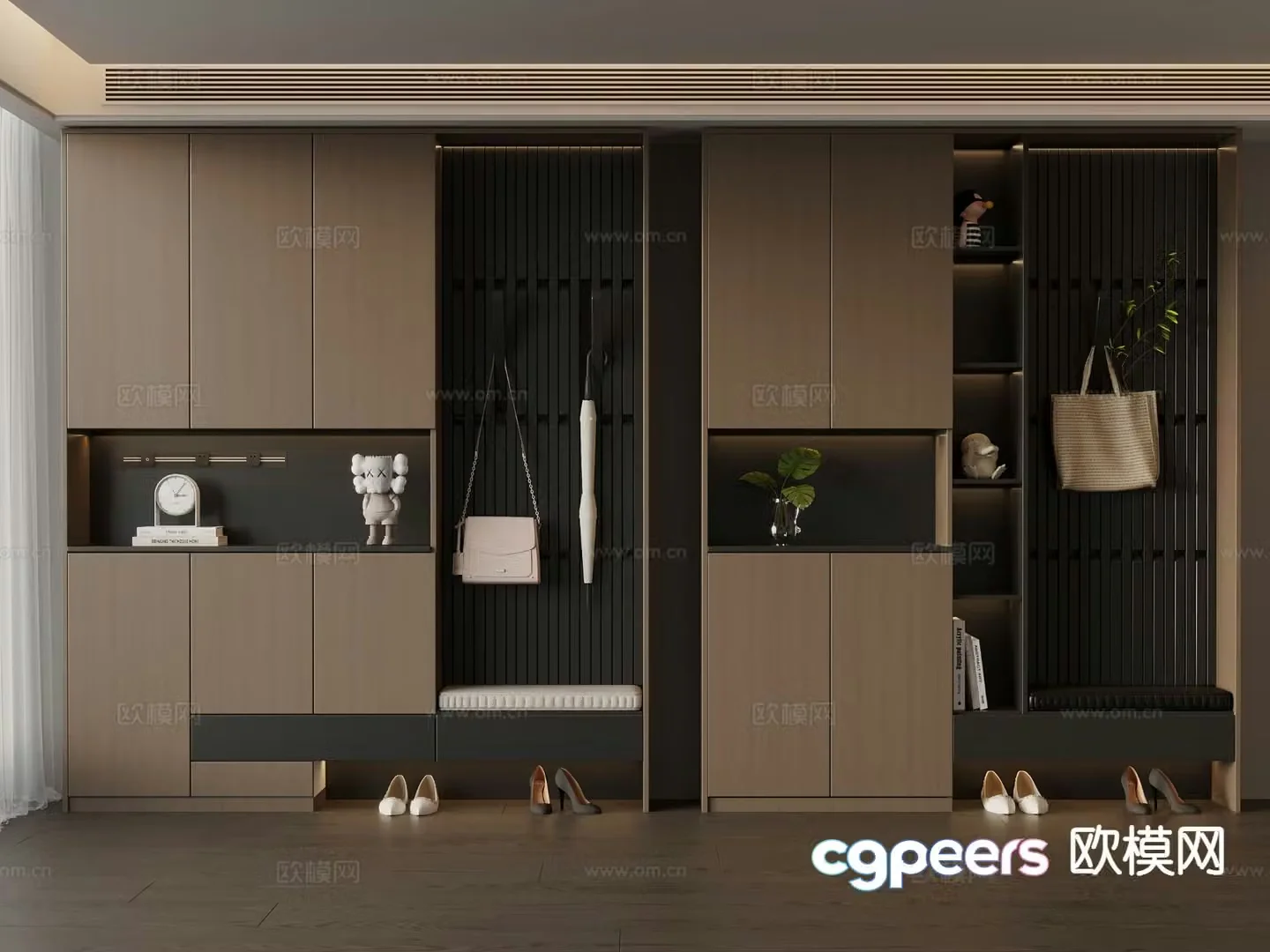 Italian shoe cabinet custom cabinet 3d model