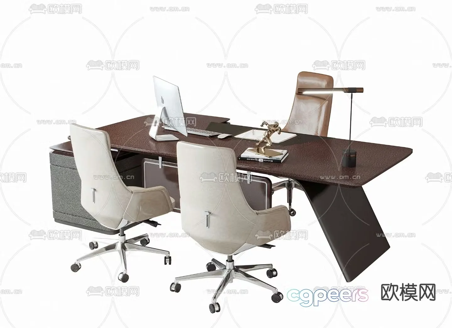 Executive desk boss desk 3d model