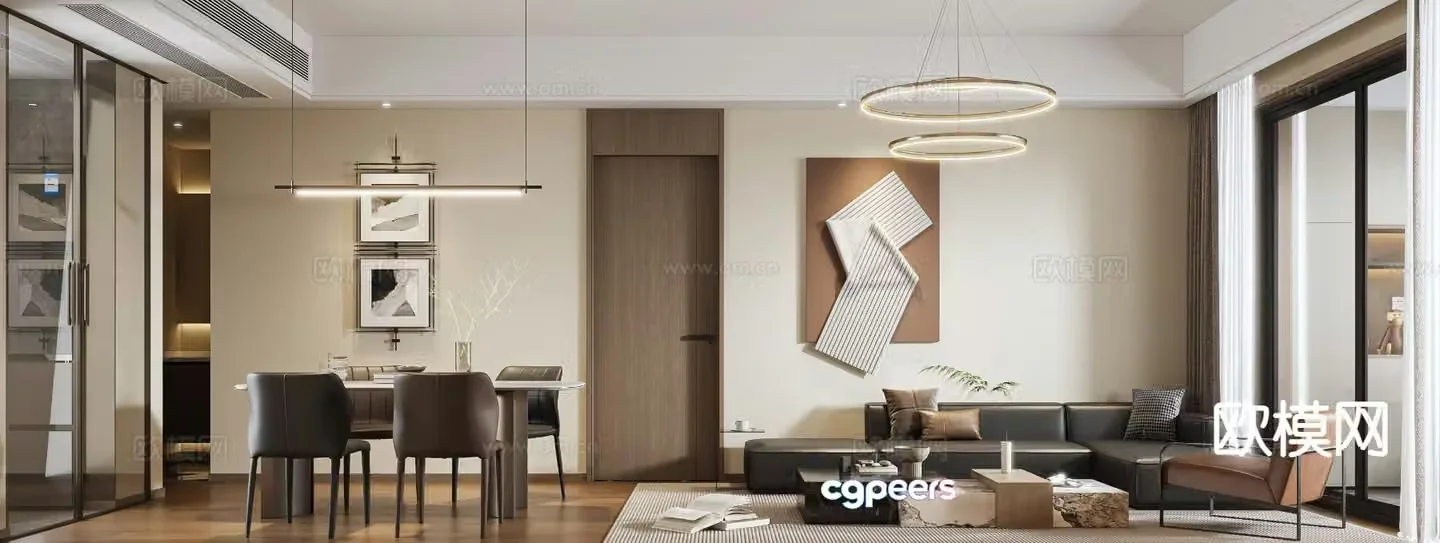 Modern guest restaurant 3d model