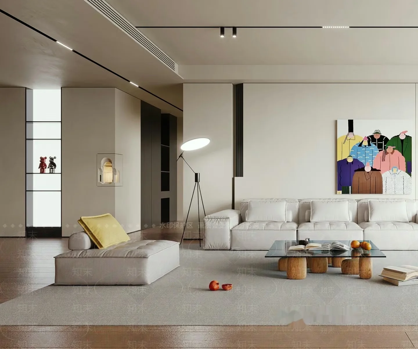 Modern Living Room 3D Model – 1935 – VRAY Render