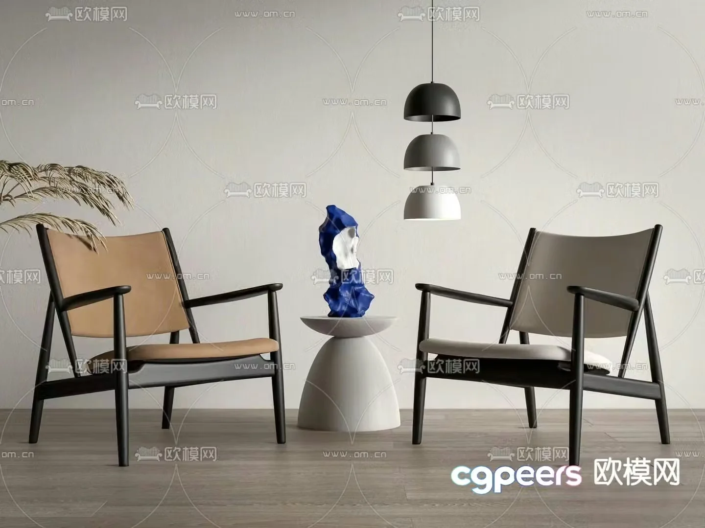 Modern leisure chair armchair 3d model