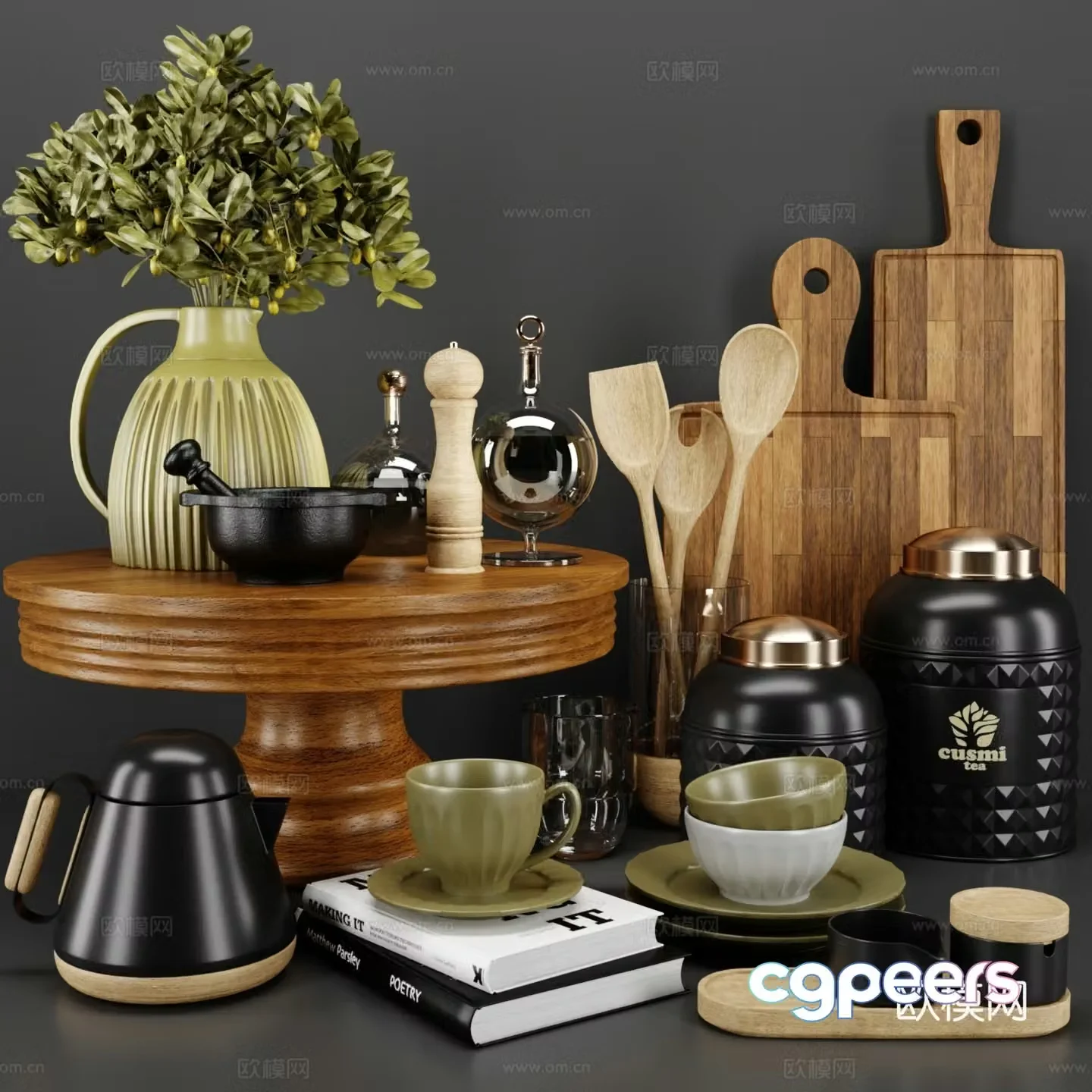 kitchen supplies tableware chopping board 3d model