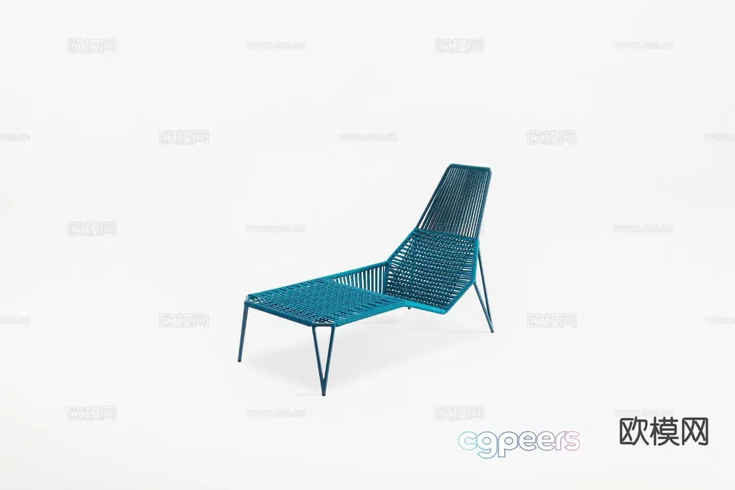 Outdoor bed lounge chair rattan leisure bed pool bed 3D model