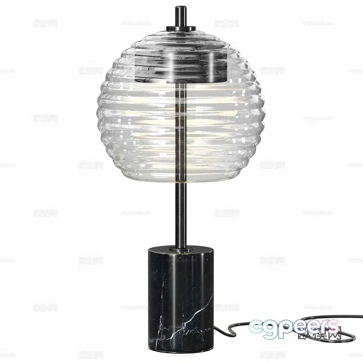 Modern Italian marble glass table lamp 3d model