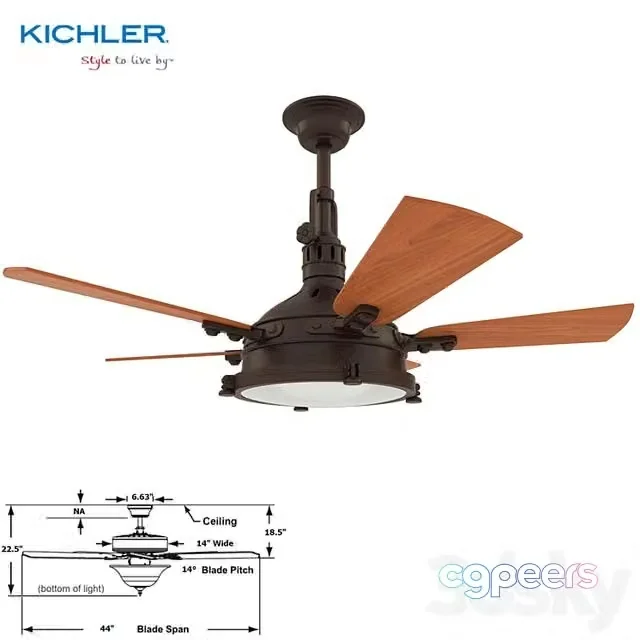 3ds Max Free – Kichler 44 Hatteras Bay Patio Ceiling Fan