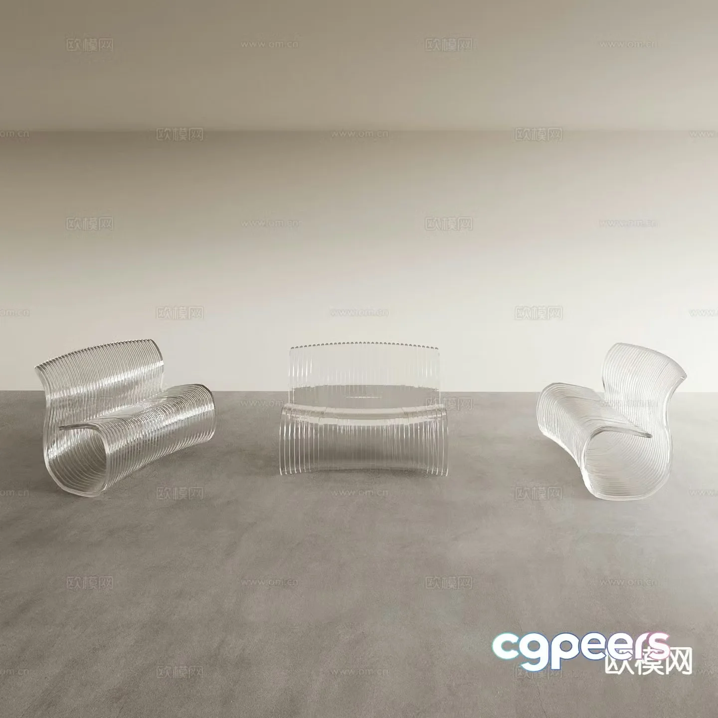 Acrylic chair leisure chair 3d model