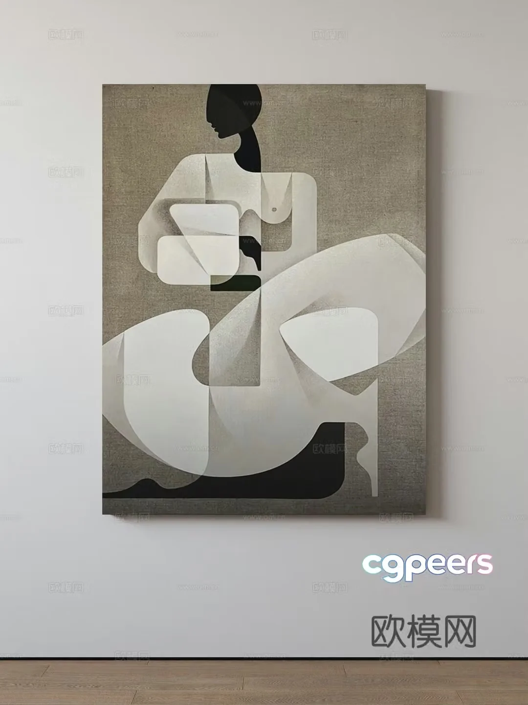 Modern decorative painting Abstract painting 3d model