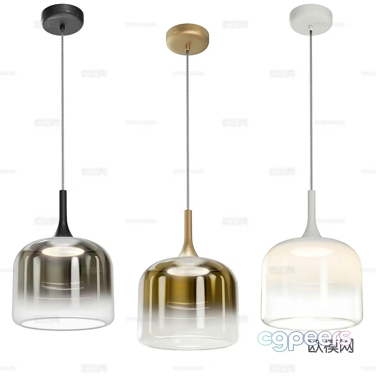 Modern glass small chandelier 3d model