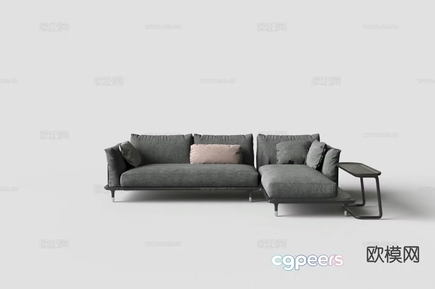 Modern corner sofa multi-person sofa 3d model