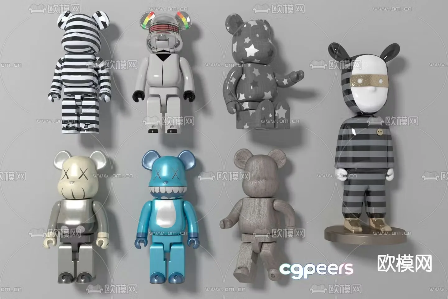 Modern violent bear toy ornament 3d model